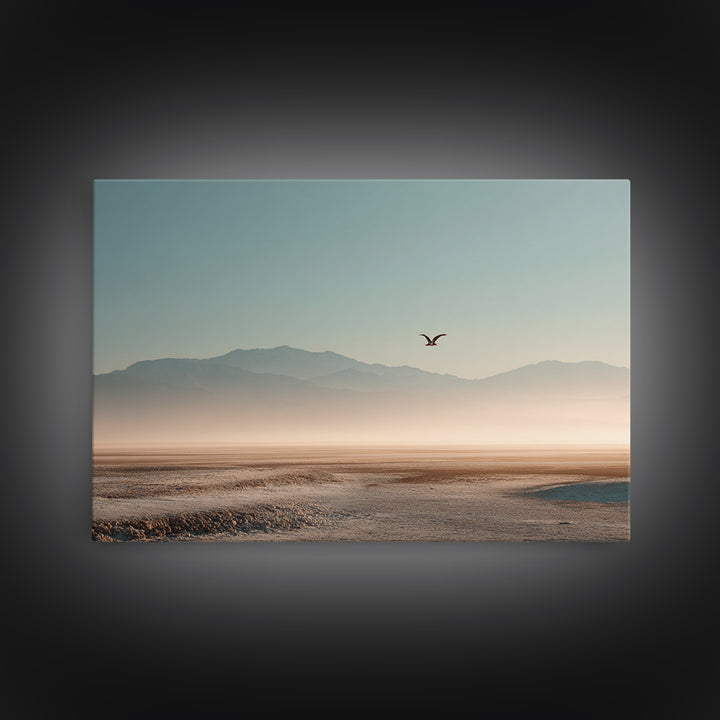 Eagle Soaring as Motivation Symbol Framed Canvas Print, Gym Art, Wall Art, Gym Decor, Oil Painting, Strength, Man Cave Decor, GYM-3x2-100