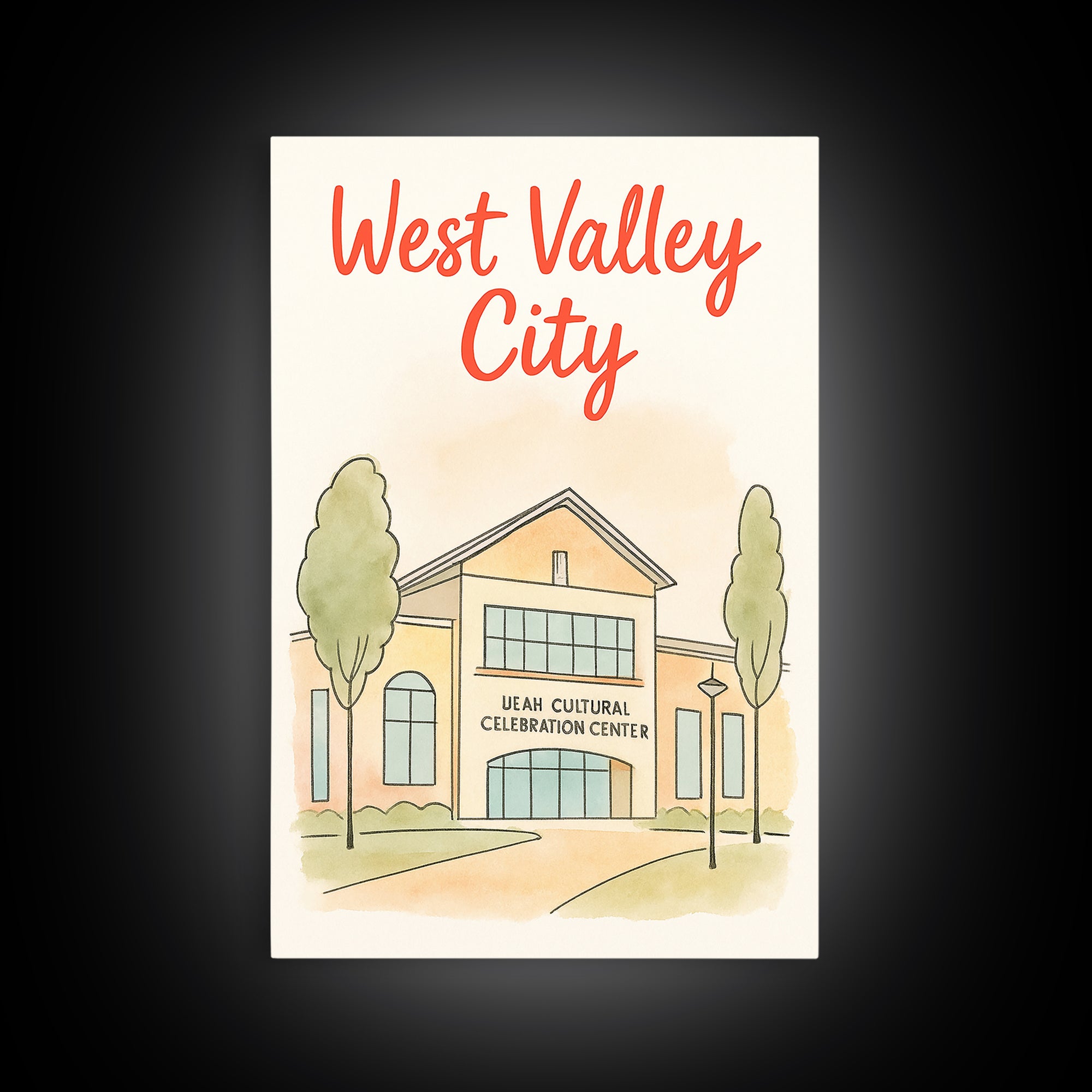 West Valley City Travel Poster, Canvas Print, Soft Sketch Travel Art, West Valley City Poster Print, Vintage Travel Art, Travel Wall Art