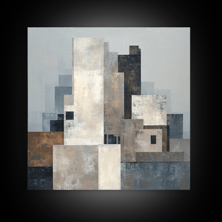 Quiet City Skyline Canvas Print, Hotel Art, Travel Poster, Hotel Decor, Abstract Art, Boutique, Minimalist Decor, HOT-1x1-26
