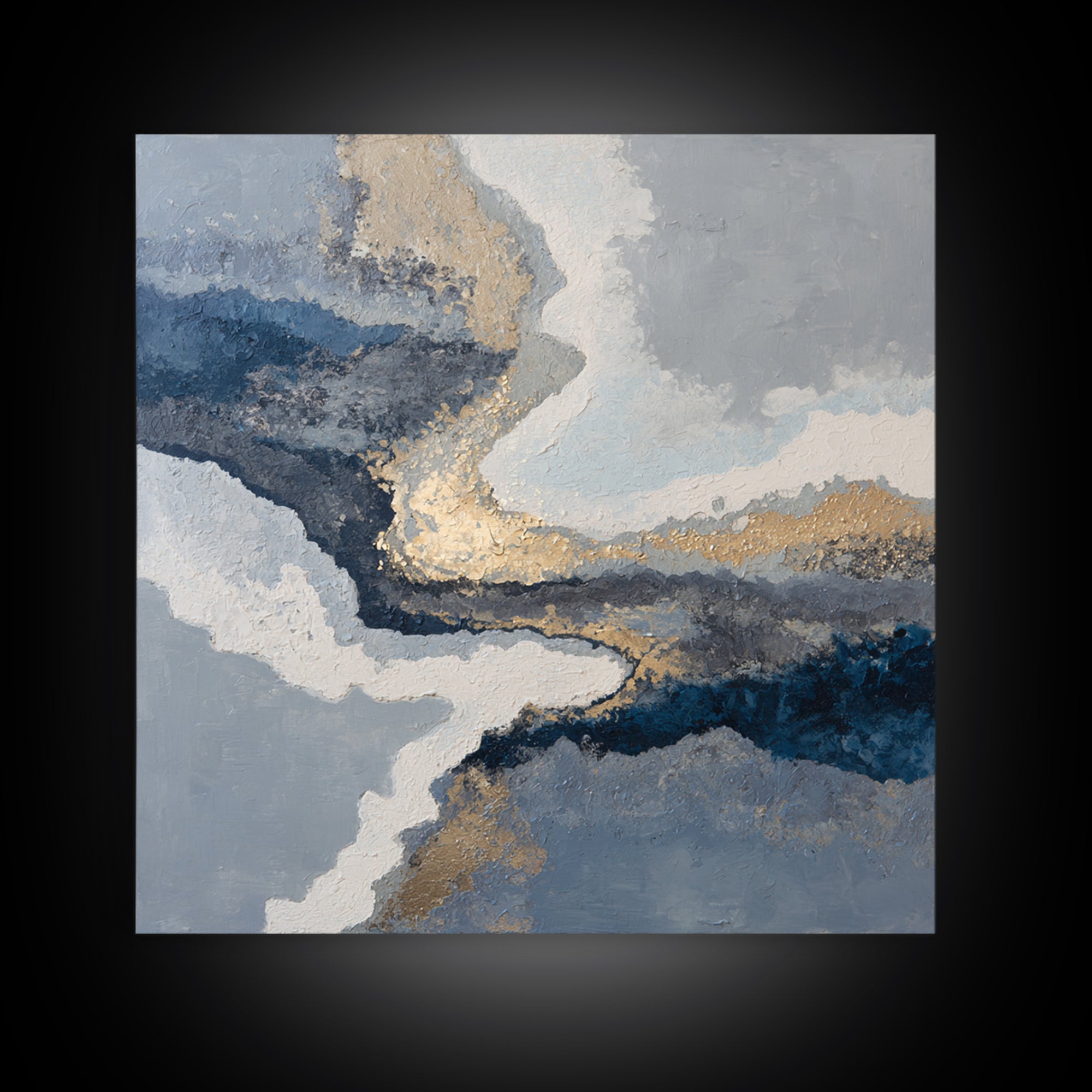 Soft Abstract Wave Forms Framed Canvas Print, Hotel Art, Beach House Decor, Hotel Decor, Abstract Art, Boutique, HOT-1x1-34