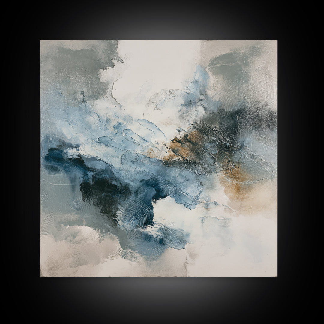 Soft Abstract Wave Forms Canvas Print, Hotel Art, Boho Decor, Hotel Decor, Fine Art, Boutique, Painting, Hazbin Hotel, HOT-1x1-82
