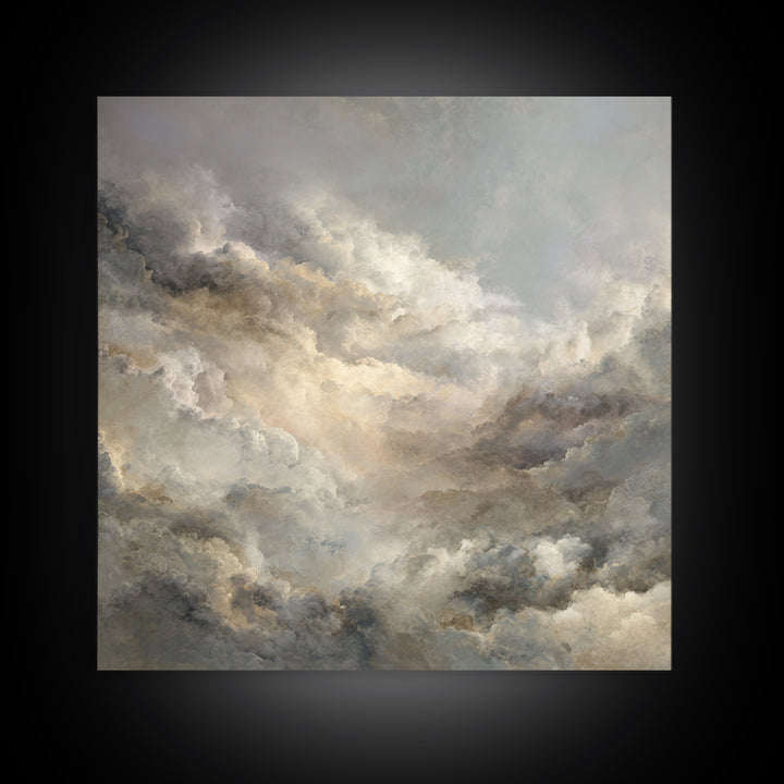 Large Cloudscape with Subtle Drama Canvas Print, Hotel Art, Contemporary Art, Hotel Decor, Fine Art, Boutique, Art Deco, HOT-1x1-89