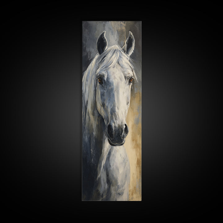 Neutral Horse Portrait Canvas Print, Hotel Art, Gallery Wall Set, Hotel Decor, Fine Art, Boutique, Textured Painting, HOT-1x3-100
