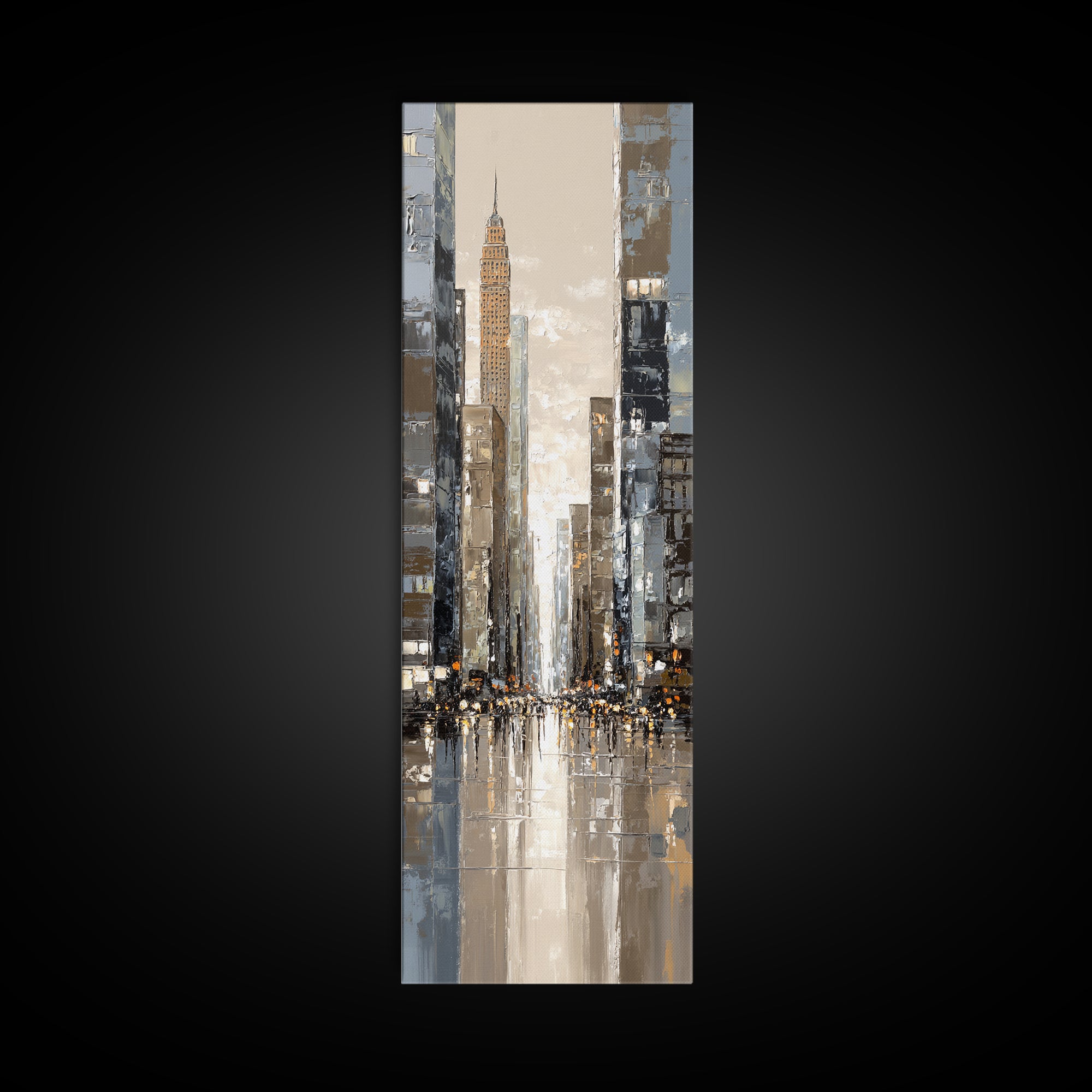 Quiet City Skyline Canvas Print, Hotel Art, Gallery Decor, Hotel Decor, Fine Art, Boutique, Wall Art, Home Decor, Poster, HOT-1x3-14