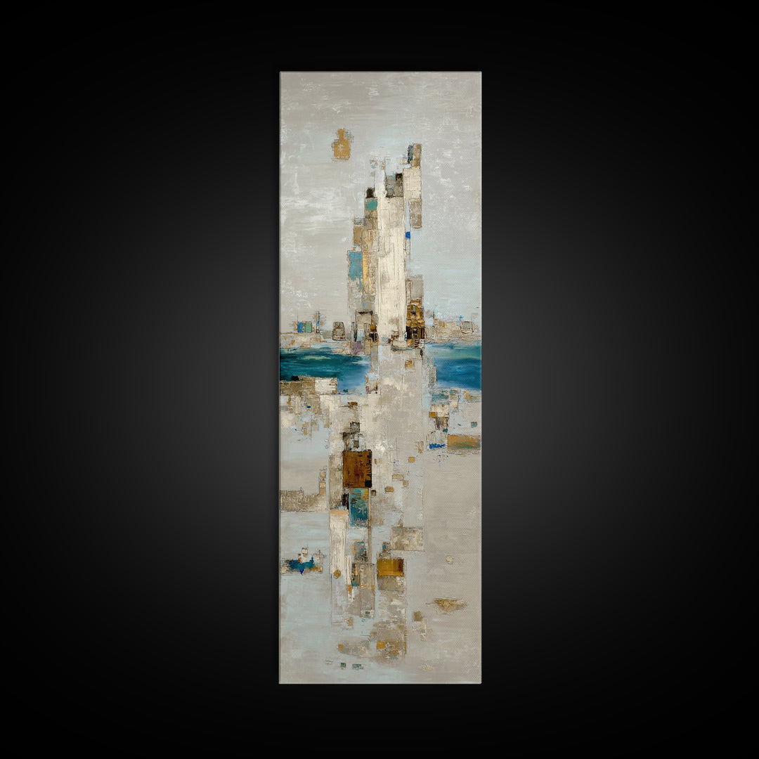 Large Calming Seascape Framed Canvas Print, Hotel Art, Art Deco, Hotel Decor, Fine Art, Boutique, Minimalist Wall Art, HOT-1x3-15