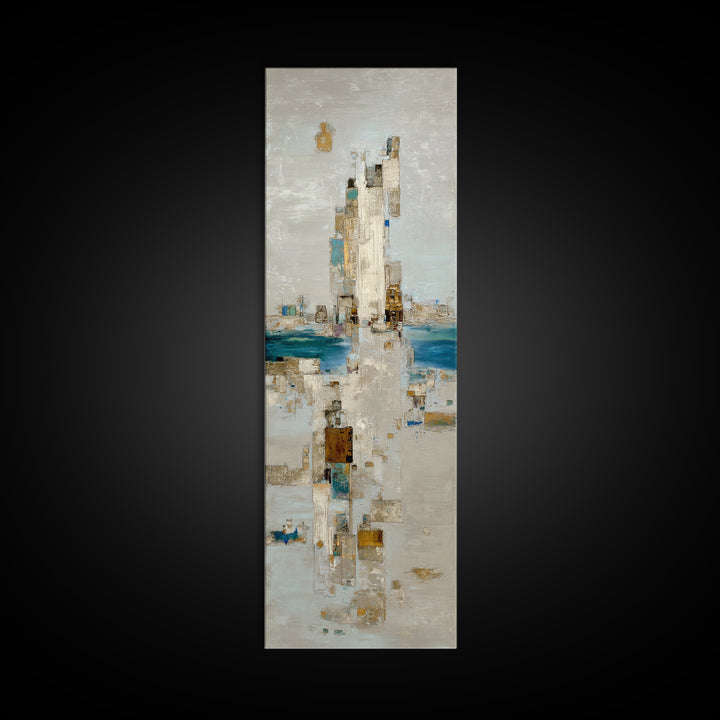 Large Calming Seascape Framed Canvas Print, Hotel Art, Art Deco, Hotel Decor, Fine Art, Boutique, Minimalist Wall Art, HOT-1x3-15