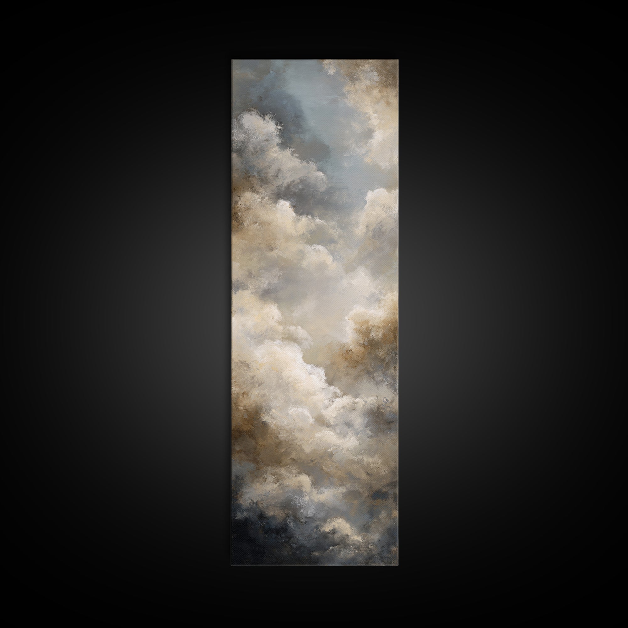 Large Cloudscape with Subtle Drama Framed Canvas Print, Hotel Art, Textured Painting, Hotel Decor, Fine Art, Boutique, HOT-1x3-29