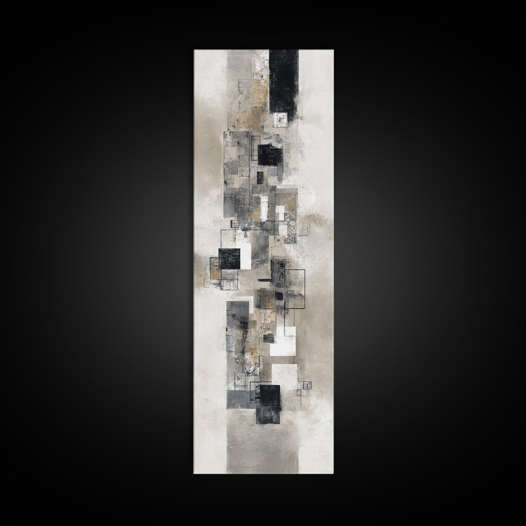 Simple Black Line Figure Canvas Print, Hotel Art, Large Wall Art, Hotel Decor, Boutique, Beach Decor, Minimalist Wall Art, HOT-1x3-35
