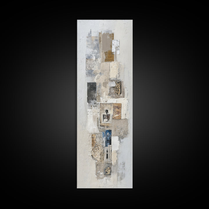 Sophisticated Neutral Abstract Canvas Print, Hotel Art, Minimalist Decor, Hotel Decor, Fine Art, Boutique, Large Wall Art, HOT-1x3-37