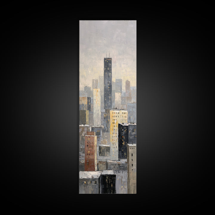 Quiet City Skyline Canvas Print, Hotel Art, Gallery Decor, Hotel Decor, Fine Art, Boutique, Wall Art, Home Decor, Poster, HOT-1x3-38