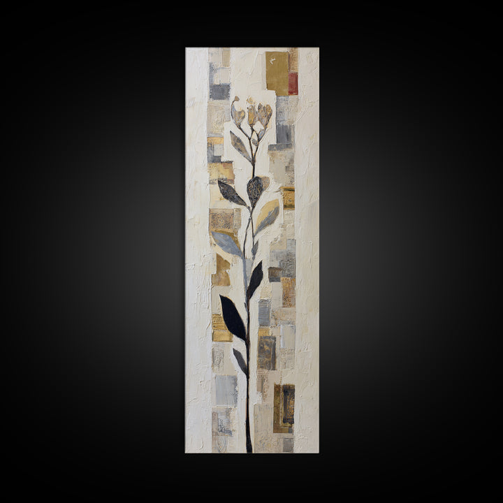 Elegant Botanical Branch on Ivory Ground Canvas Print, Hotel Art, Gallery Wall Art, Hotel Decor, Boutique, Luxury Decor, HOT-1x3-41