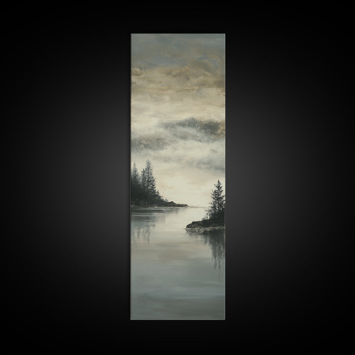 Luxury Monochrome Landscape Canvas Print, Hotel Art, Neutral Decor, Hotel Decor, Oil Painting, Boutique, Home Decor, Poster, HOT-1x3-42