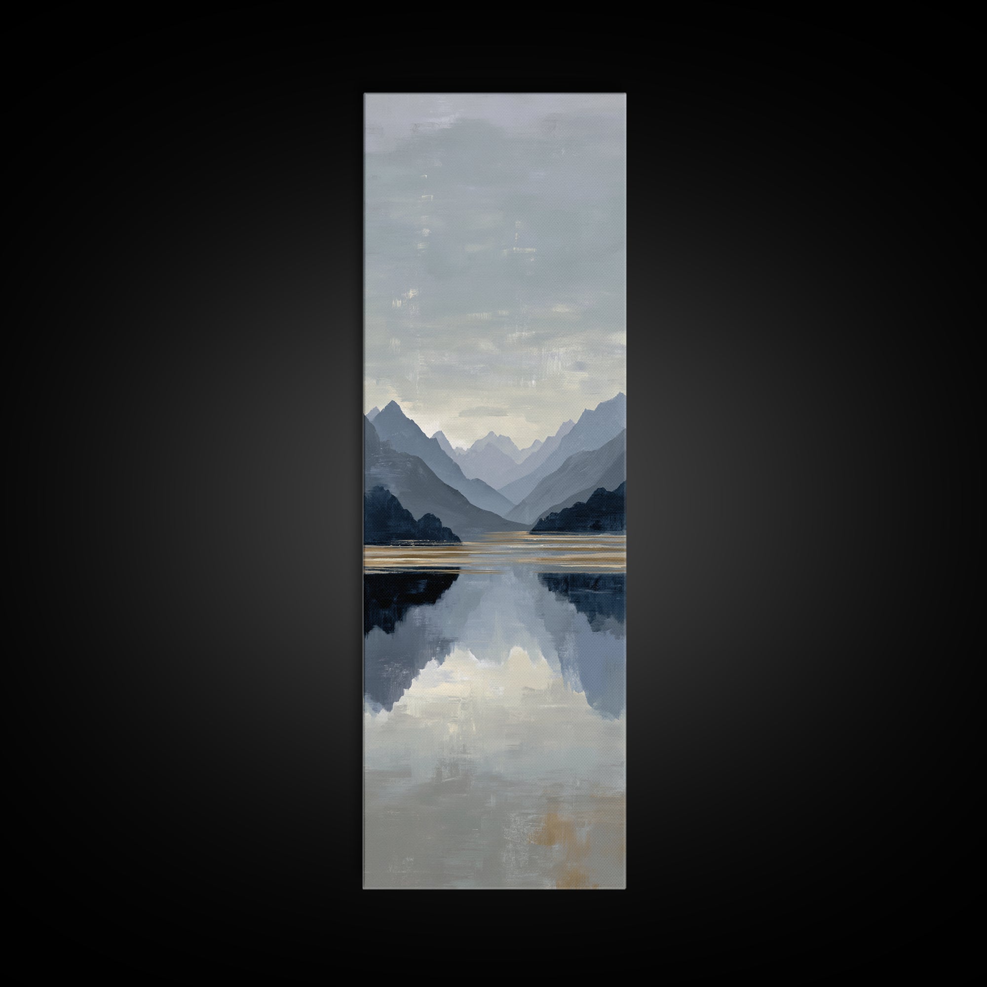Serene Mountain Lake for Boutique Hotel Mood Canvas Print, Hotel Art, Art Print, Hotel Decor, Oil Painting, Boutique, HOT-1x3-44