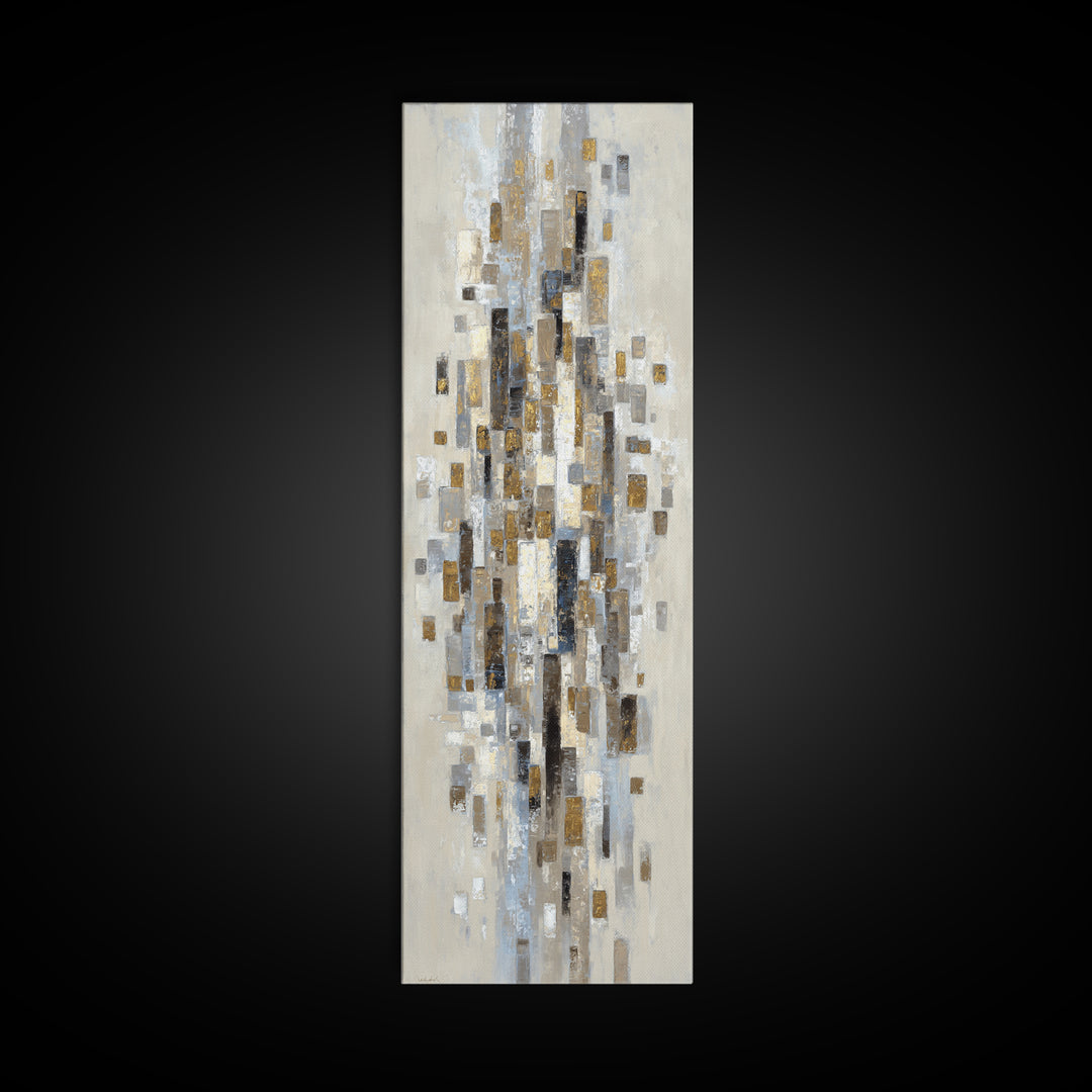 Gold Accented Abstract for Upscale Lobby Canvas Print, Hotel Art, Modern Decor, Hotel Decor, Abstract Art, Boutique, Poster, HOT-1x3-49