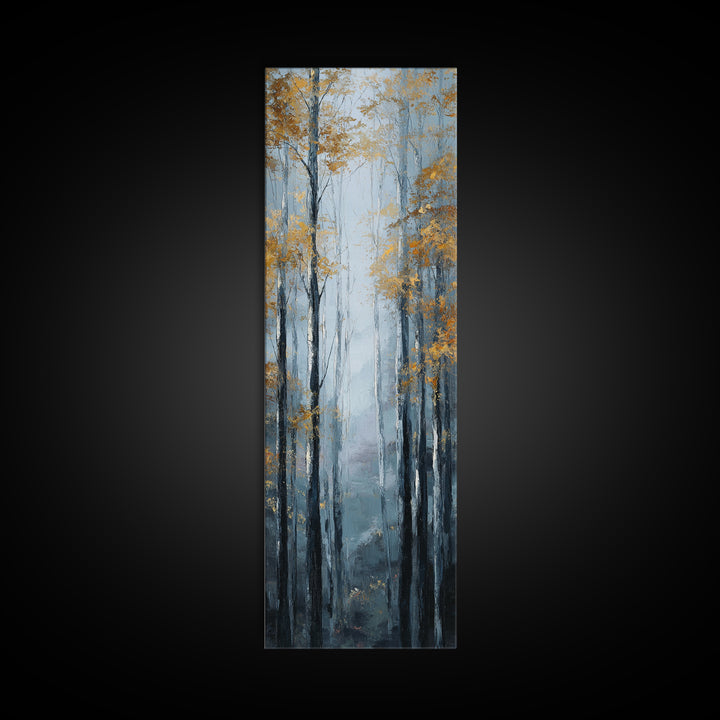 Misty Forest with Refined Calm Atmosphere Framed Canvas Print, Hotel Art, Fine Art Print, Hotel Decor, Fine Art, Boutique, HOT-1x3-50