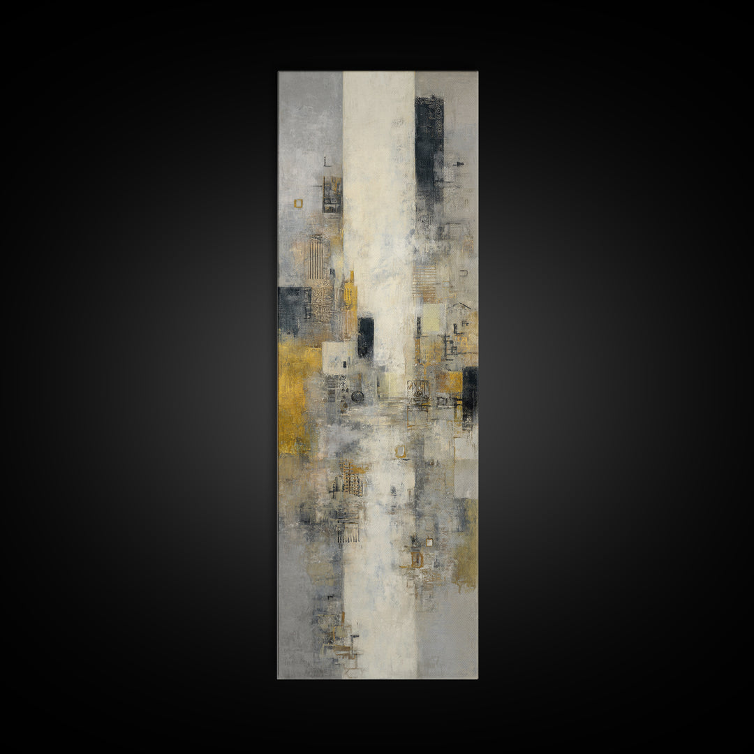 Large Cloudscape with Subtle Drama Framed Canvas Print, Hotel Art, Textured Painting, Hotel Decor, Fine Art, Boutique, HOT-1x3-53