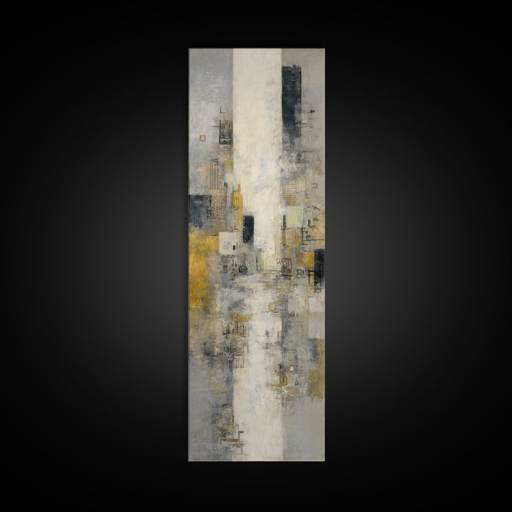 Large Cloudscape with Subtle Drama Framed Canvas Print, Hotel Art, Textured Painting, Hotel Decor, Fine Art, Boutique, HOT-1x3-53