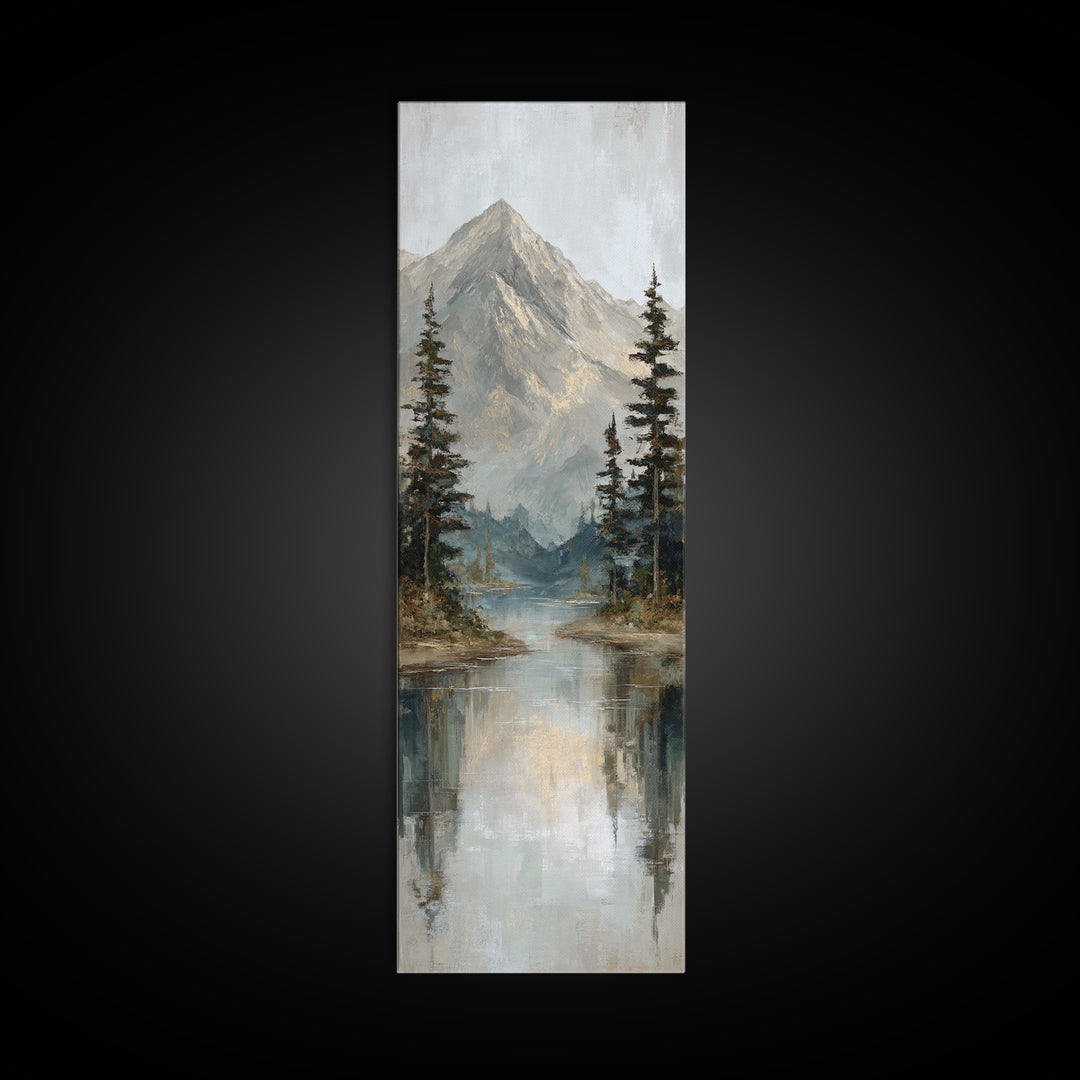 Serene Mountain Lake for Boutique Hotel Mood Canvas Print, Hotel Art, Modern Wall Art, Hotel Decor, Fine Art, Boutique, HOT-1x3-68