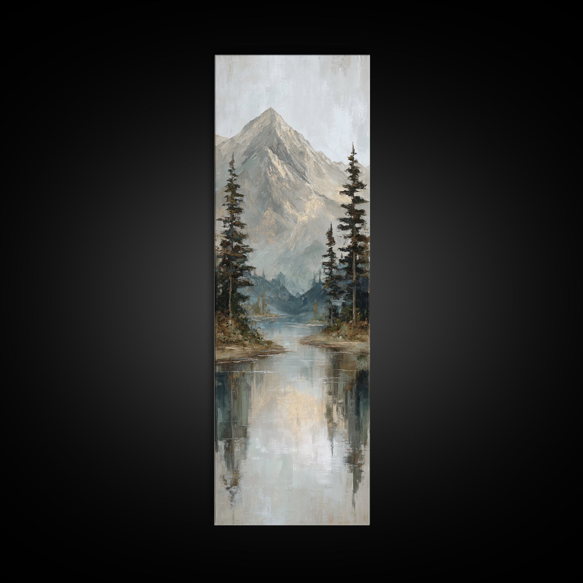 Serene Mountain Lake for Boutique Hotel Mood Canvas Print, Hotel Art, Modern Wall Art, Hotel Decor, Fine Art, Boutique, HOT-1x3-68