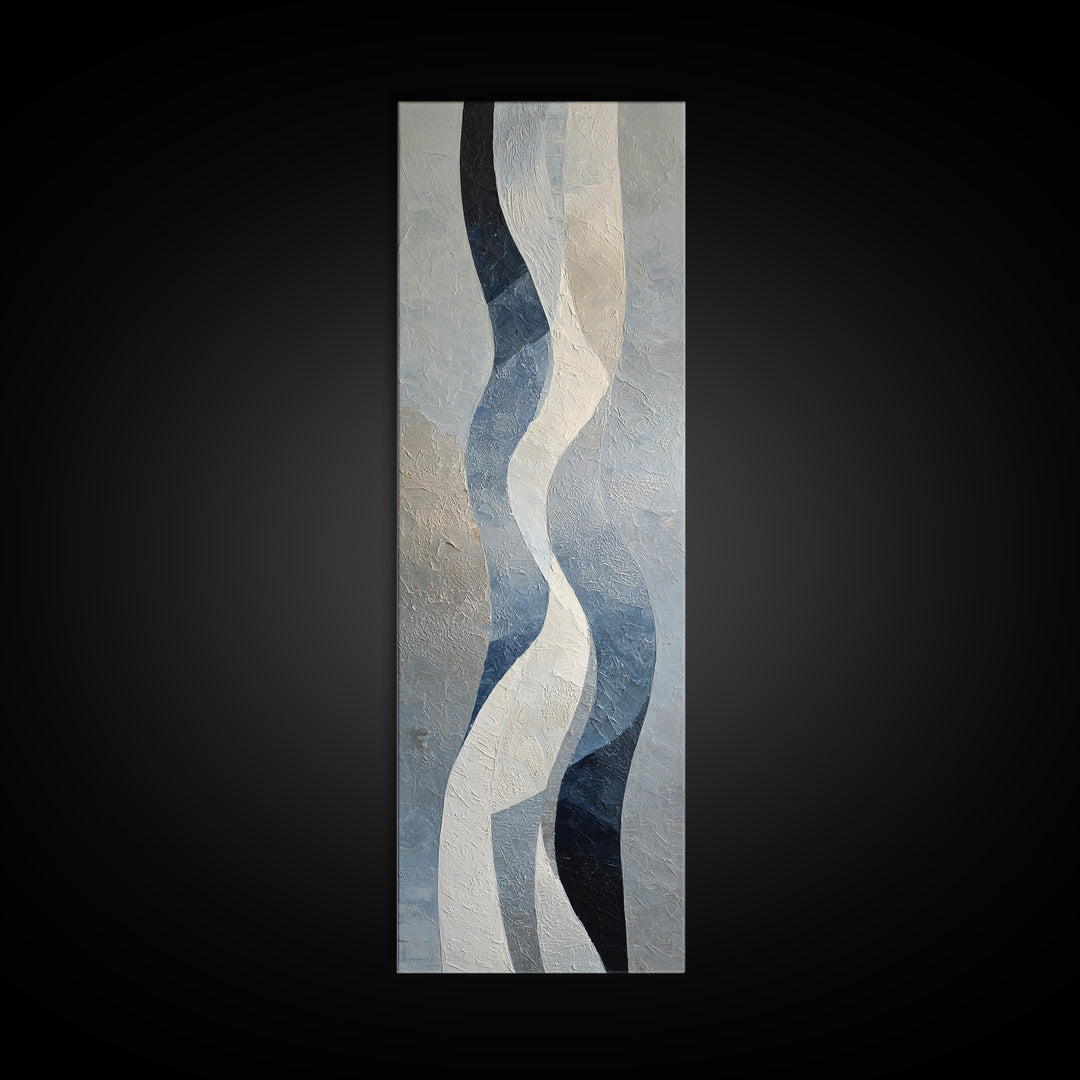 Soft Abstract Wave Forms Framed Canvas Print, Hotel Art, Modern Decor, Hotel Decor, Abstract Art, Boutique, Poster, Wall Decor, HOT-1x3-70