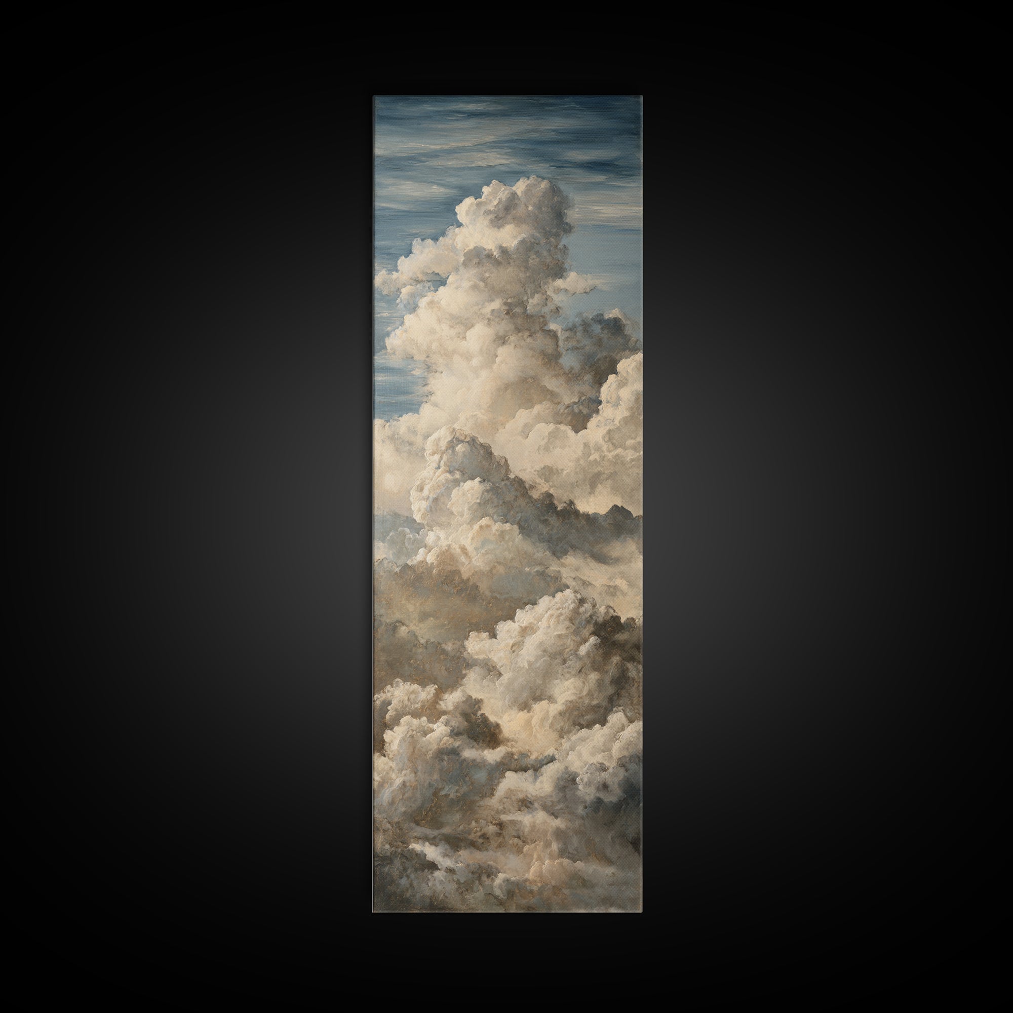 Large Cloudscape with Subtle Drama Canvas Print, Hotel Art, Poster, Hotel Decor, Boutique, Wood Wall Art, Printable Art, HOT-1x3-77