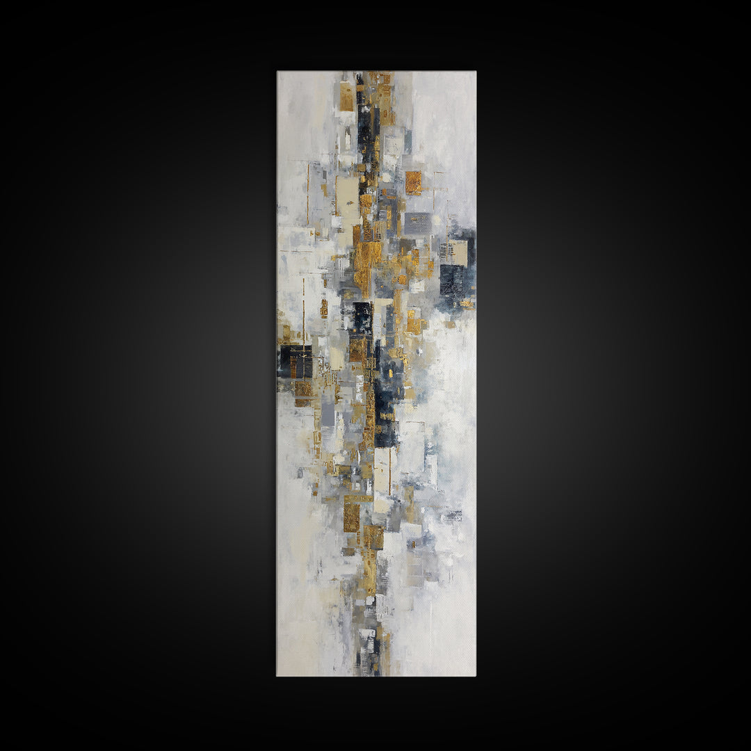 Gold Accented Abstract for Upscale Lobby Canvas Print, Hotel Art, Boho Decor, Hotel Decor, Fine Art, Boutique, Painting, HOT-1x3-97