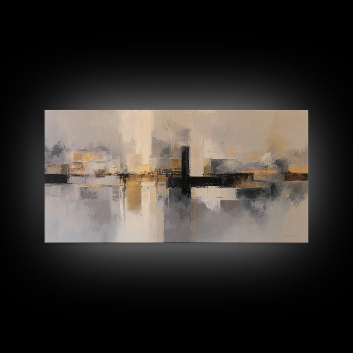 Modern Geometric Composition Framed Canvas Print, Hotel Art, Abstract Art, Hotel Decor, Fine Art, Boutique, Gallery Wall Art, HOT-2x1-3
