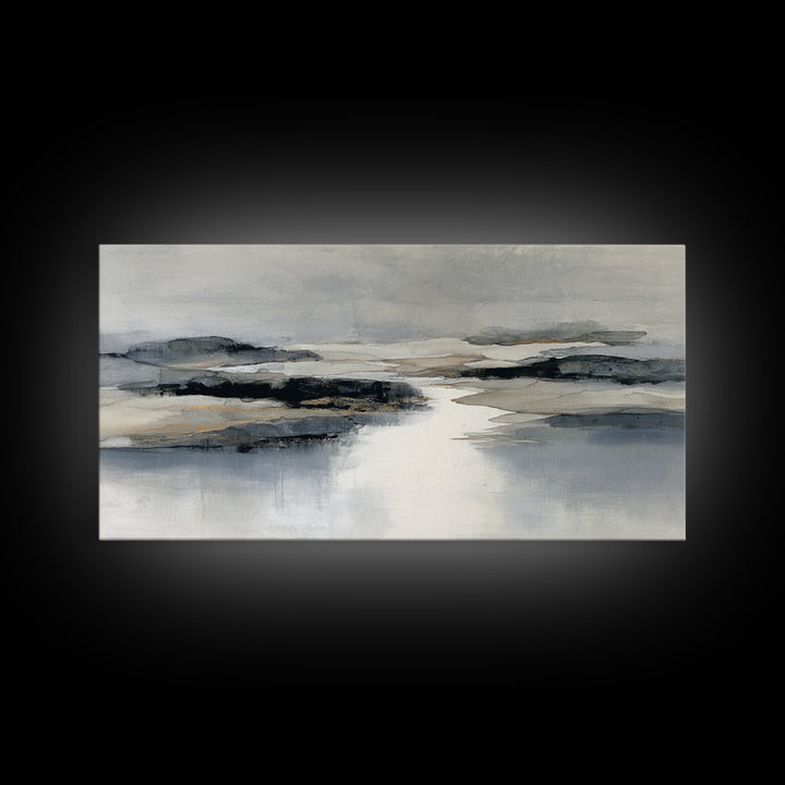 Japanese Ink Landscape Framed Canvas Print, Hotel Art, Luxury Decor, Hotel Decor, Fine Art, Boutique, Art Prints, Hazbin Hotel, HOT-2x1-38