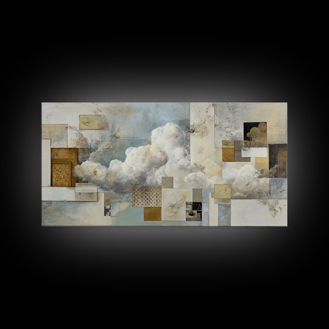 Large Cloudscape with Subtle Drama Canvas Print, Hotel Art, Large Wall Art, Hotel Decor, Fine Art, Boutique, Beach Decor, HOT-2x1-61