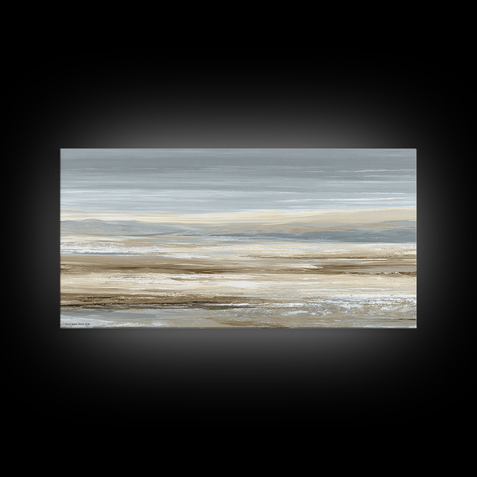 Panoramic Desert Horizon Canvas Print, Hotel Art, Hotel Decor, Oil Painting, Boutique, Wall Sculpture, Coastal Wall Art, HOT-2x1-64
