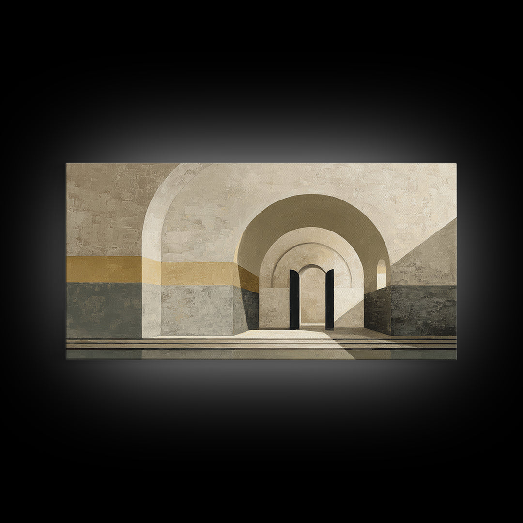 Minimal Architectural Arch Study Framed Canvas Print, Hotel Art, Mid Century Modern, Hotel Decor, Fine Art, Boutique, HOT-2x1-72