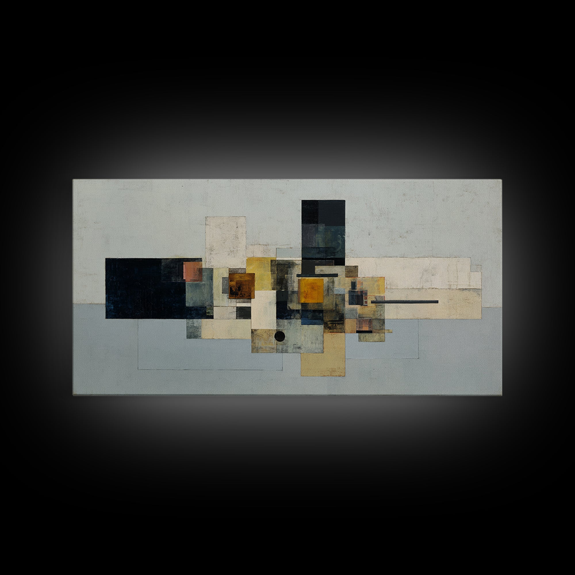 Modern Geometric Composition Framed Canvas Print, Hotel Art, Room Decor, Hotel Decor, Abstract Art, Boutique, Art Print, HOT-2x1-75