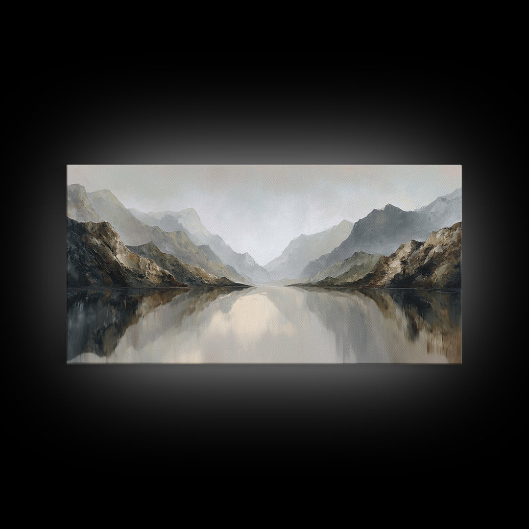 Serene Mountain Lake for Boutique Hotel Mood Canvas Print, Hotel Art, Living Room Decor, Hotel Decor, Fine Art, Boutique, HOT-2x1-76