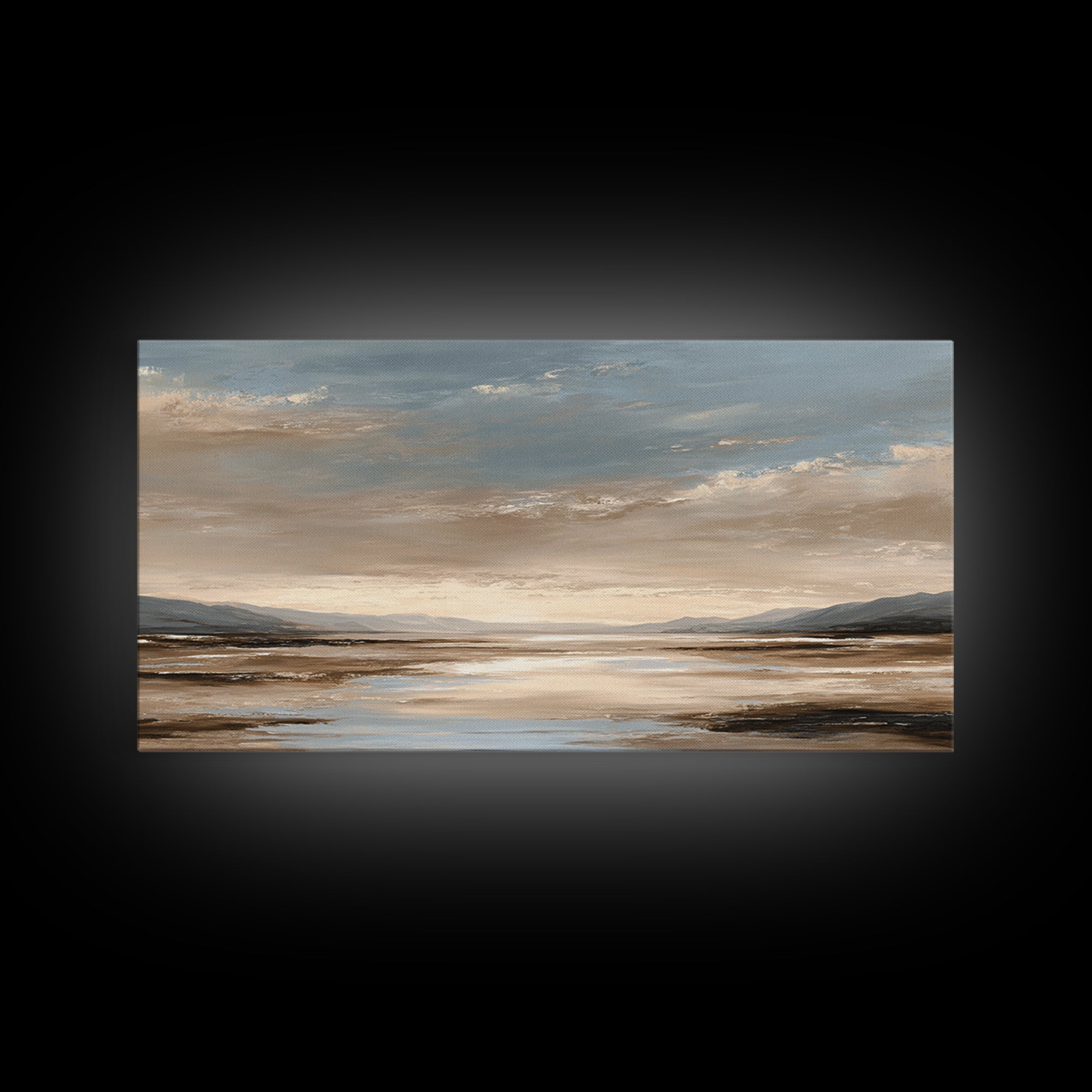 Panoramic Desert Horizon Framed Canvas Print, Hotel Art, Framed Art, Hotel Decor, Boutique, Beach Prints, Gallery Wall Set, HOT-2x1-88