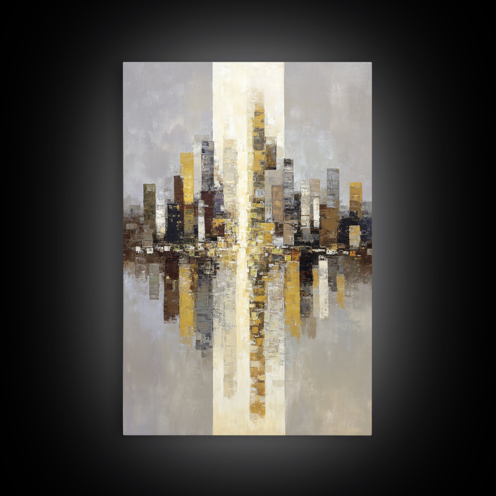 Quiet City Skyline Canvas Print, Hotel Art, Contemporary Art, Hotel Decor, Abstract Art, Boutique, Art Deco, Framed Art, HOT-2x3-10