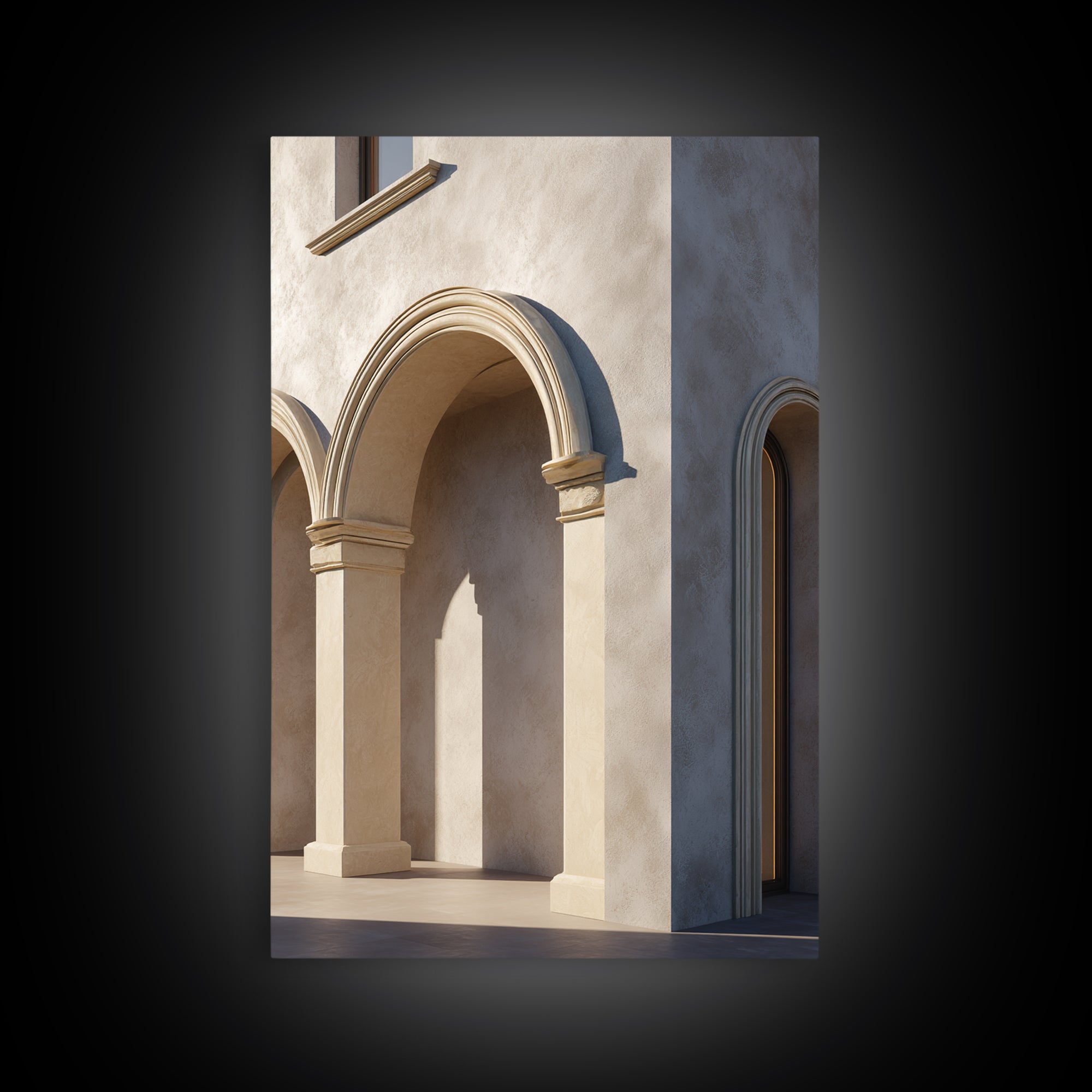 Minimal Architectural Arch Study Framed Canvas Print, Hotel Art, Hotel Decor, Oil Painting, Boutique, Modern Wall Art, HOT-2x3-12
