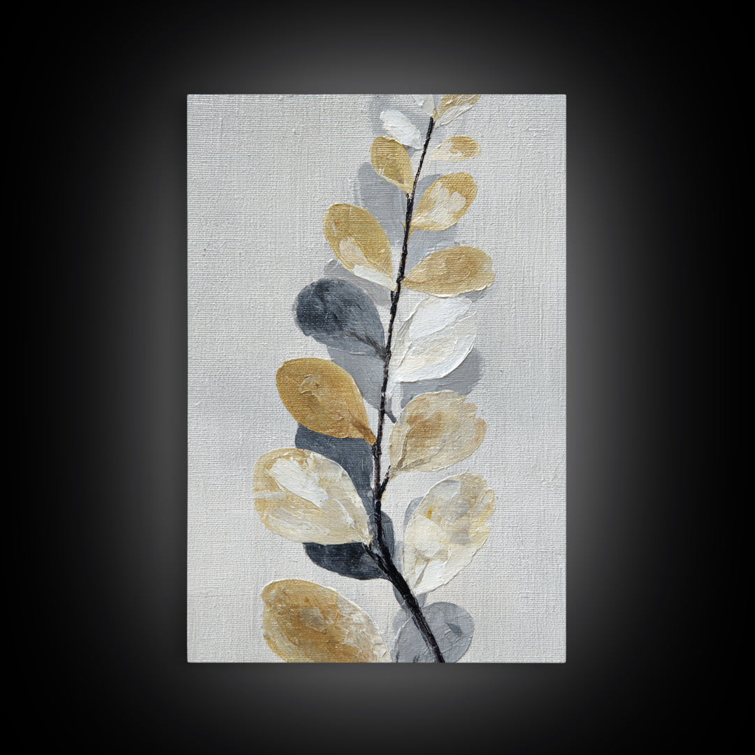Elegant Botanical Branch on Ivory Ground Framed Canvas Print, Hotel Art, Large Wall Art, Hotel Decor, Fine Art, Boutique, HOT-2x3-13