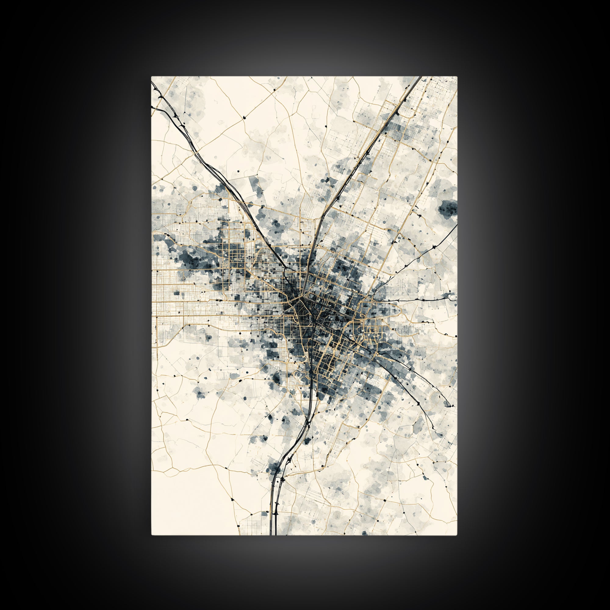 City Map Abstract Lines Without Readable Labels Canvas Print, Hotel Art, Statement Artwork, Hotel Decor, Abstract Art, Boutique, HOT-2x3-32