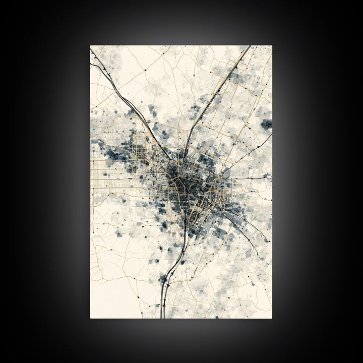 City Map Abstract Lines Without Readable Labels Canvas Print, Hotel Art, Statement Artwork, Hotel Decor, Abstract Art, Boutique, HOT-2x3-32