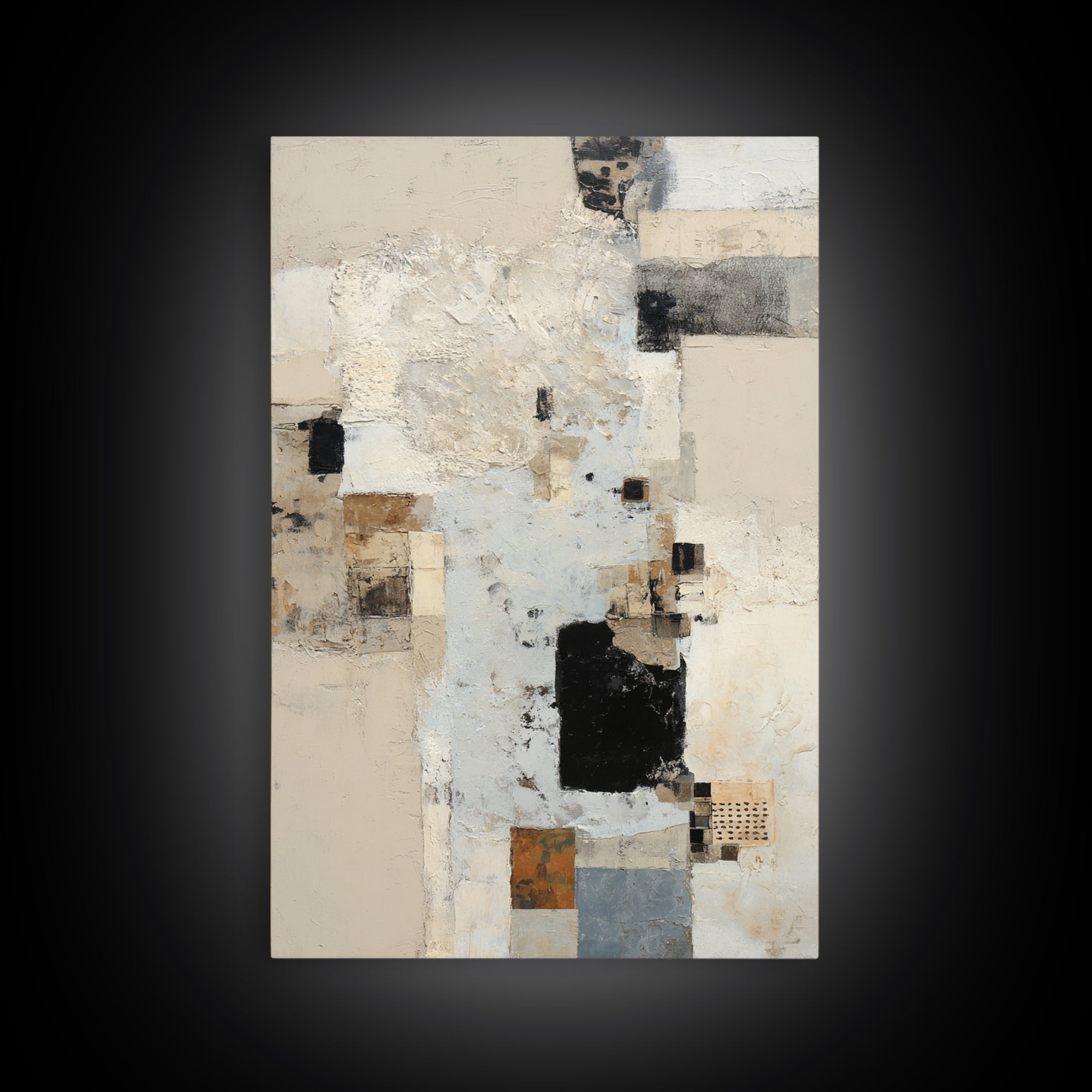 Sophisticated Neutral Abstract Framed Canvas Print, Hotel Art, Printable Art, Hotel Decor, Abstract Art, Boutique, HOT-2x3-33