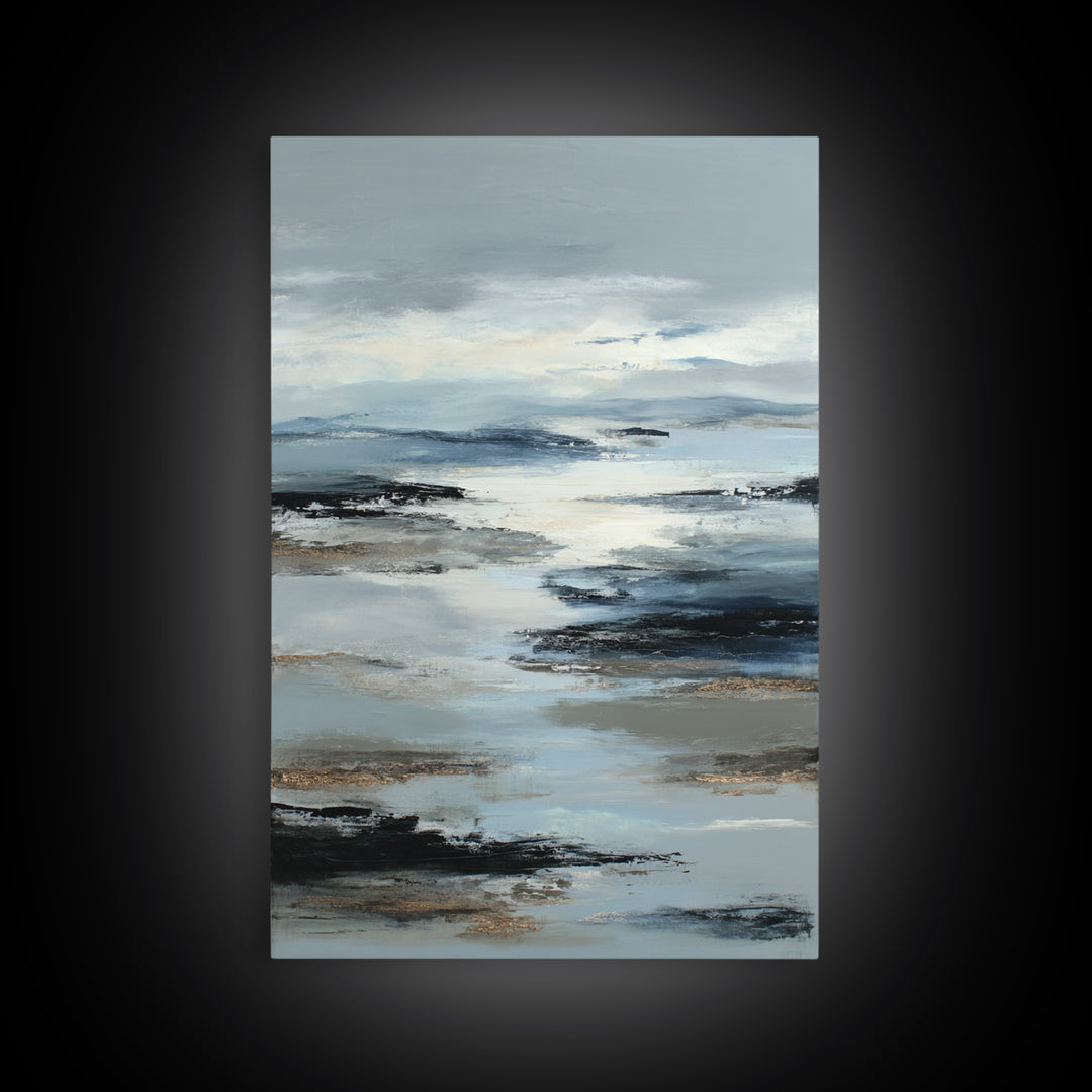 Soft Abstract Wave Forms Framed Canvas Print, Hotel Art, Home Decor, Hotel Decor, Abstract Art, Boutique, Framed Art, HOT-2x3-42