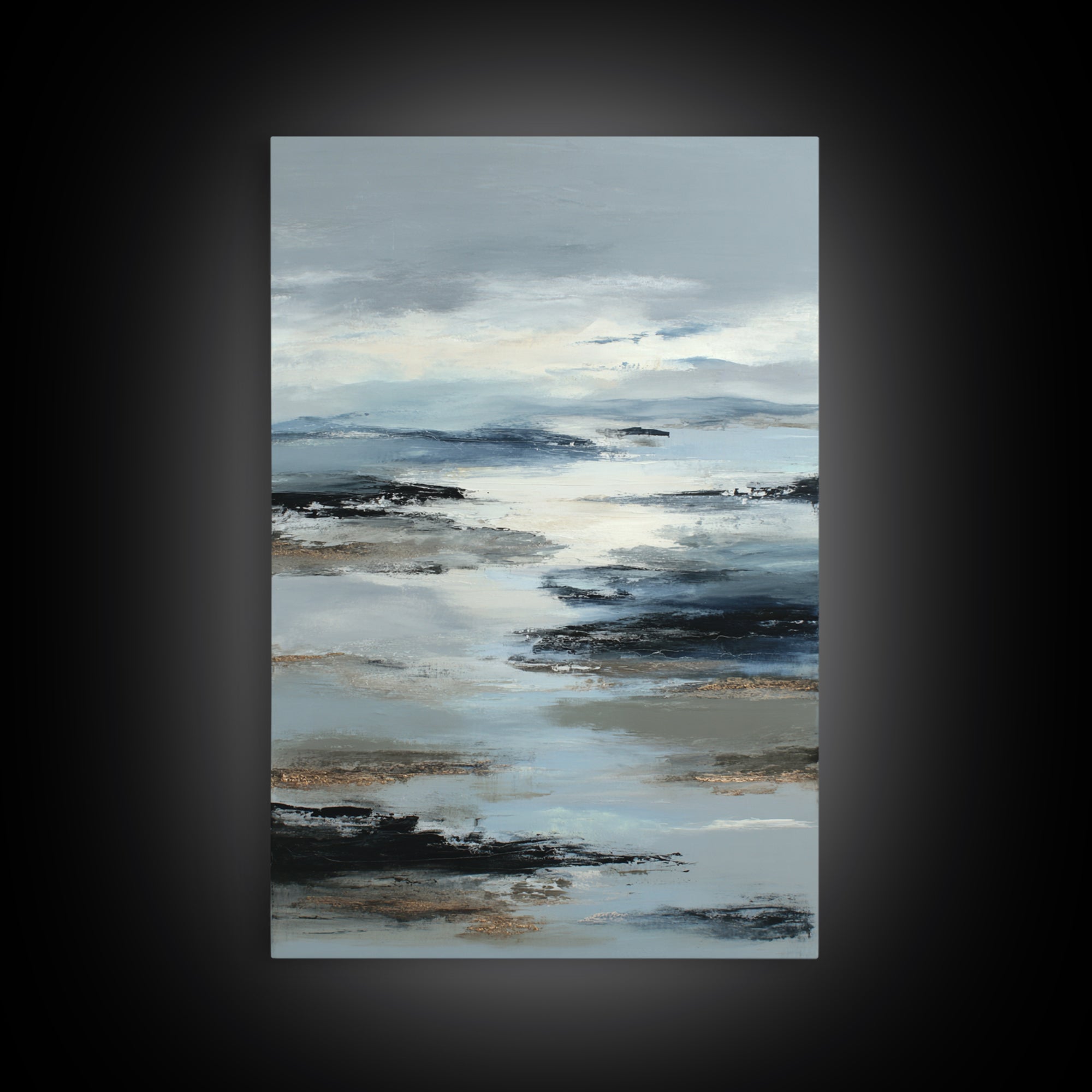 Soft Abstract Wave Forms Framed Canvas Print, Hotel Art, Home Decor, Hotel Decor, Abstract Art, Boutique, Framed Art, HOT-2x3-42