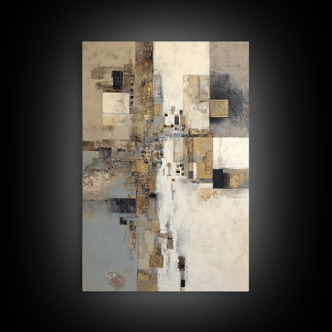 Gold Accented Abstract for Upscale Lobby Canvas Print, Hotel Art, Abstract Art, Hotel Decor, Boutique, Gallery Wall Art, HOT-2x3-45