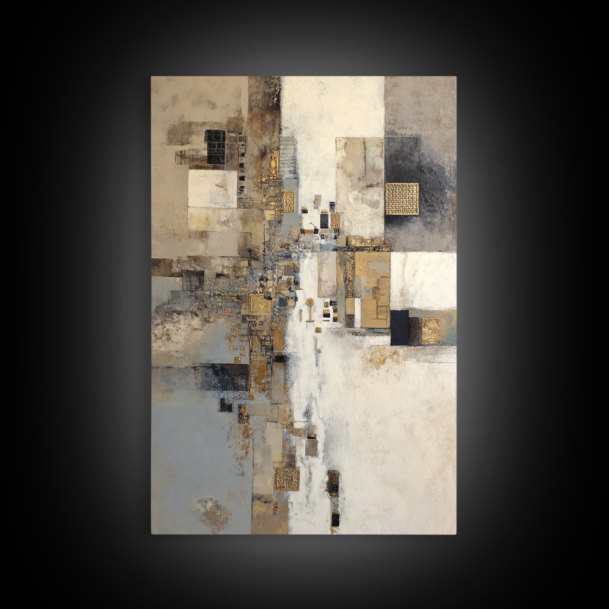 Gold Accented Abstract for Upscale Lobby Canvas Print, Hotel Art, Abstract Art, Hotel Decor, Boutique, Gallery Wall Art, HOT-2x3-45