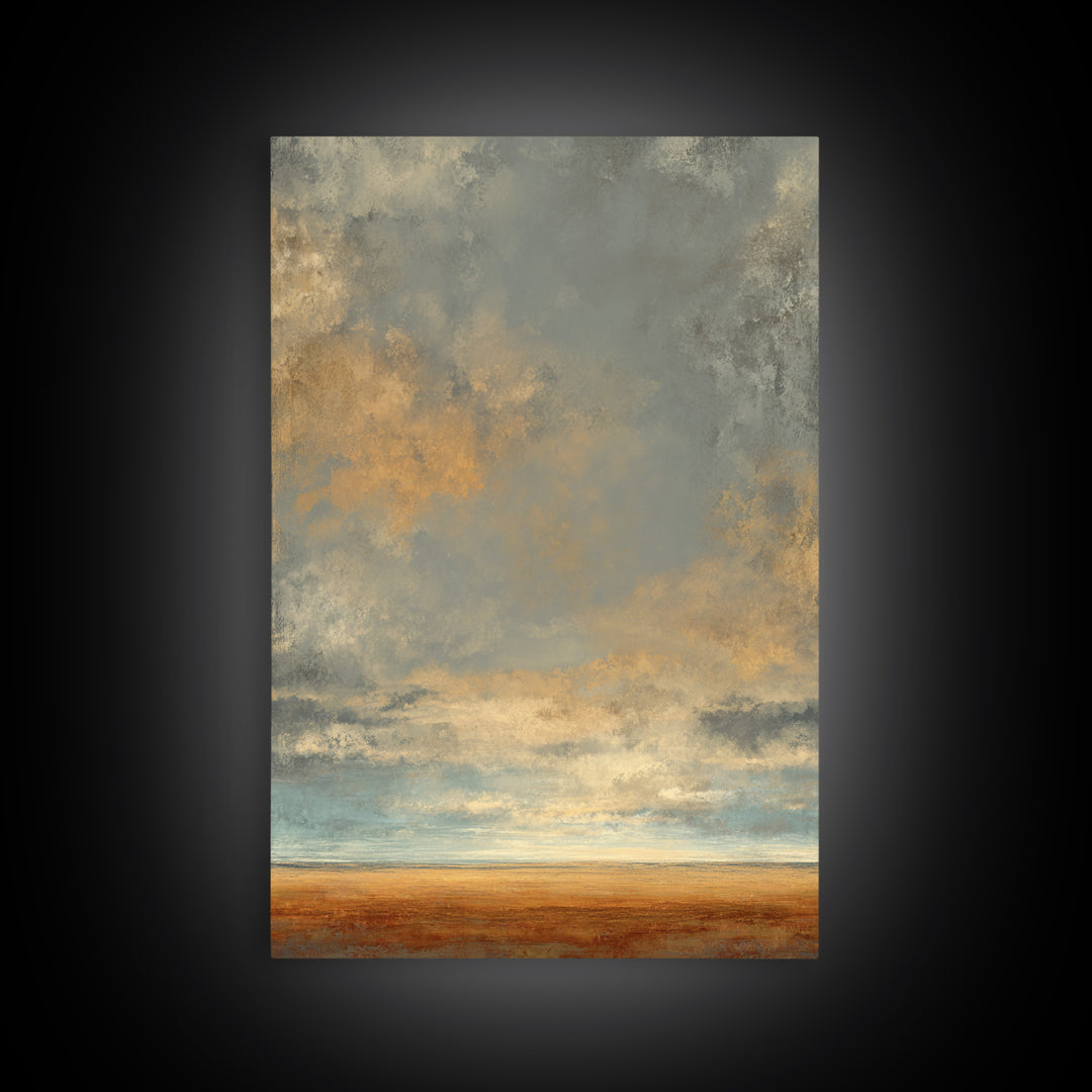 Panoramic Desert Horizon Framed Canvas Print, Hotel Art, Poster, Hotel Decor, Fine Art, Boutique, Wood Wall Art, Printable Art, HOT-2x3-52