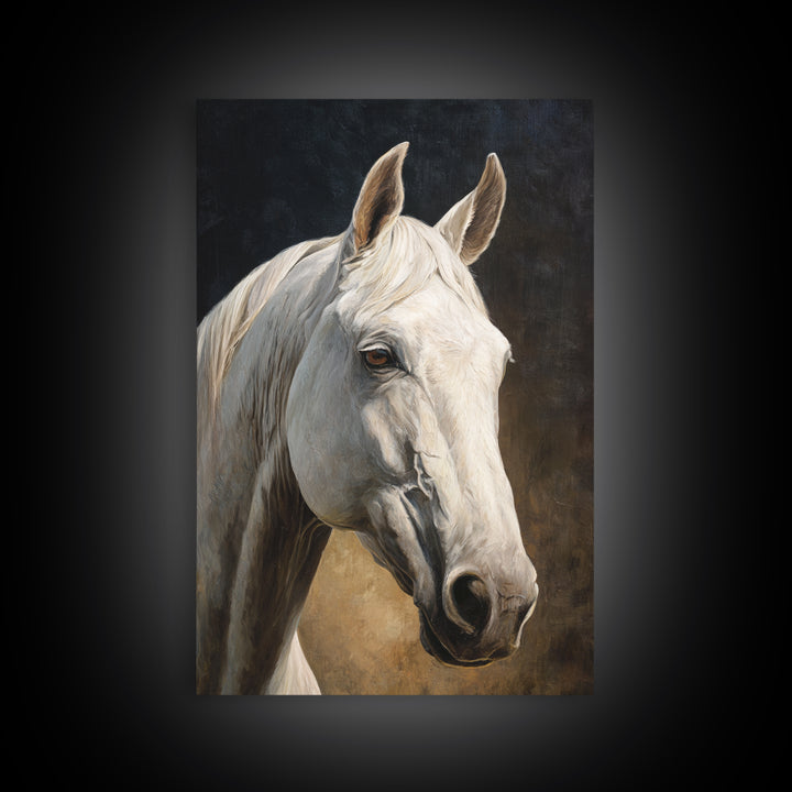 Neutral Horse Portrait Canvas Print, Hotel Art, Art Prints, Hotel Decor, Fine Art, Boutique, Modern Wall Art, Wall Sculpture, HOT-2x3-72