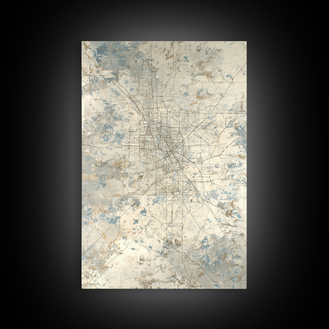 City Map Abstract Lines Without Readable Labels Framed Canvas Print, Hotel Art, City Wall Art, Hotel Decor, Abstract Art, HOT-2x3-8