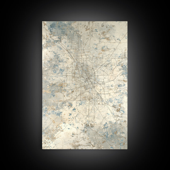 City Map Abstract Lines Without Readable Labels Framed Canvas Print, Hotel Art, City Wall Art, Hotel Decor, Abstract Art, HOT-2x3-8