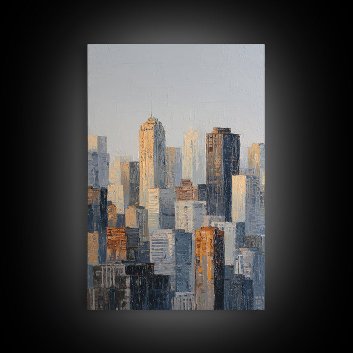 Quiet City Skyline Canvas Print, Hotel Art, Hotel Decor, Abstract Art, Boutique, Beach Decor, Minimalist Wall Art, HOT-2x3-82