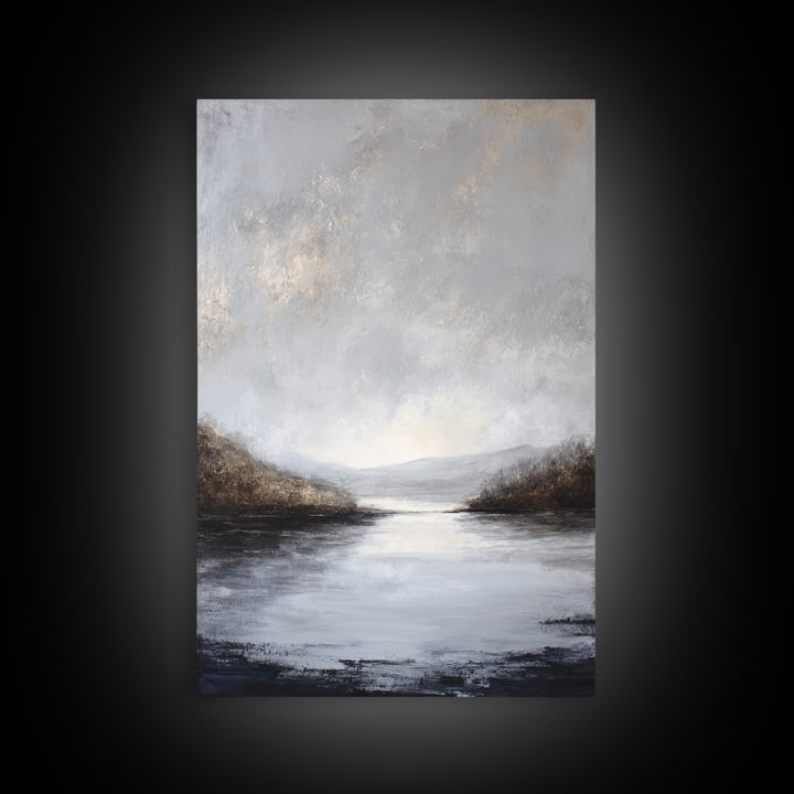 Luxury Monochrome Landscape Canvas Print, Hotel Art, Art Deco, Hotel Decor, Boutique, Minimalist Wall Art, Gallery Wall Art, HOT-2x3-86